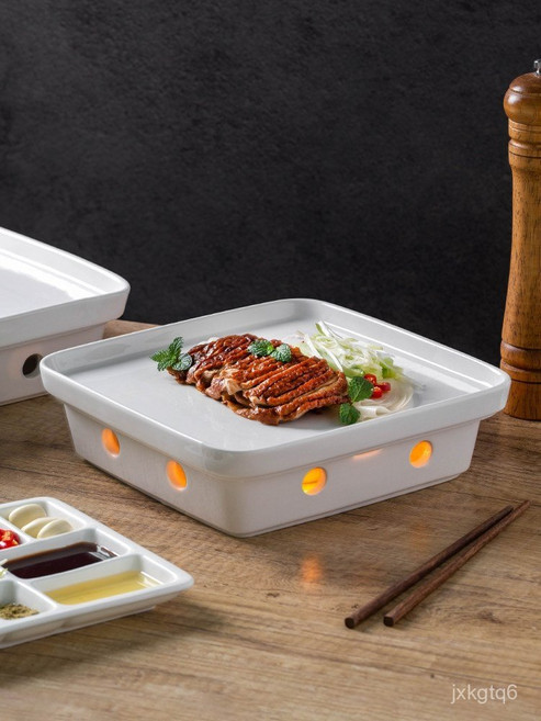 워머 접시 가열 초 세라믹 초 사각형 플레이팅 10인치 직사각형 보온 식기 1개 D.14인치 직사각형 워머, FREE × C.10인치 직사각형 워머 × 1개