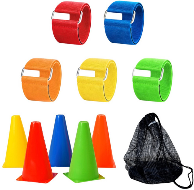 2인3각 달리기 밴드 5P 칼라콘 5P 세트, 밴드5P+칼라콘5P, 1세트