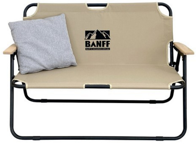밴프 시그니처 2인용 폴딩 벤치형 캠핑의자, 베이지, 1개
