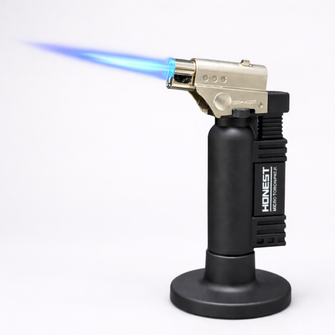 가스토치 캠핑용 가정용 요리용 가스점화기 호네스트 제트화력 500jet 충전식 휴대용, 검정, 1세트