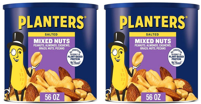 플랜터스 씨솔트 믹스넛 가염 혼합견과 견과류 믹스너트 1.58kg 2개 (미국배송) Planters Mixed Nuts Salted Peanuts Almonds Cashews Pe