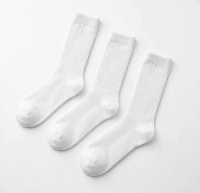 무드리 여성용 골지 시스루 패션 양말 3개 세트