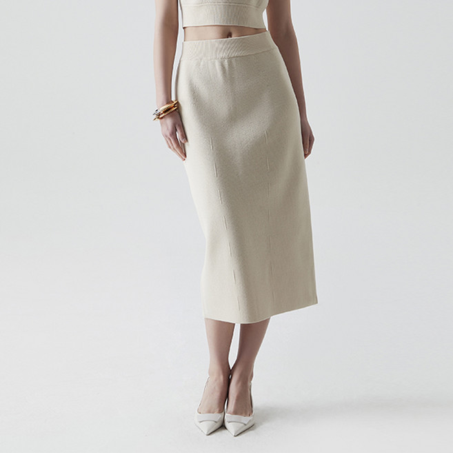 [컴젠] 여성 스웨터 스커트 CREAM