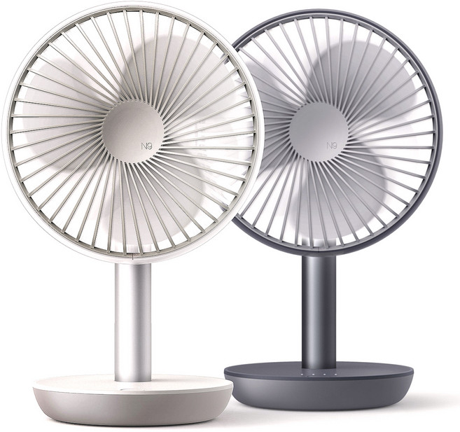 루메나 휴대용 탁상용 DC 선풍기 N9-FAN Stand 2개입, 화이트 + 블랙