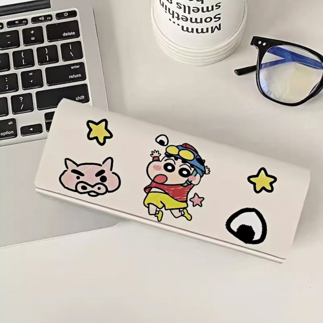 짱구 안경 케이스 휴대용 자석 안경통 귀여운 캐릭터 디자인 충격 방지