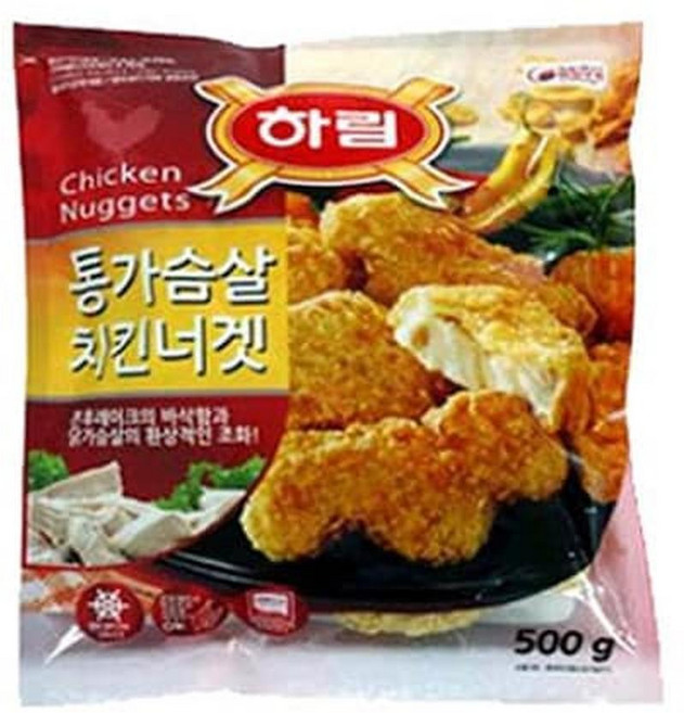 하림 통가슴살 치킨너겟, 4개, 500g