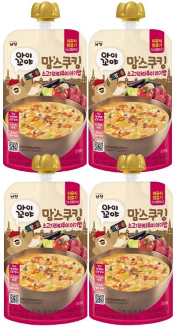 남양유업 맘스쿠킹 소고기 라따뚜이 아기밥, 140g, 4개, 소고기 라따두이 - 쿠팡