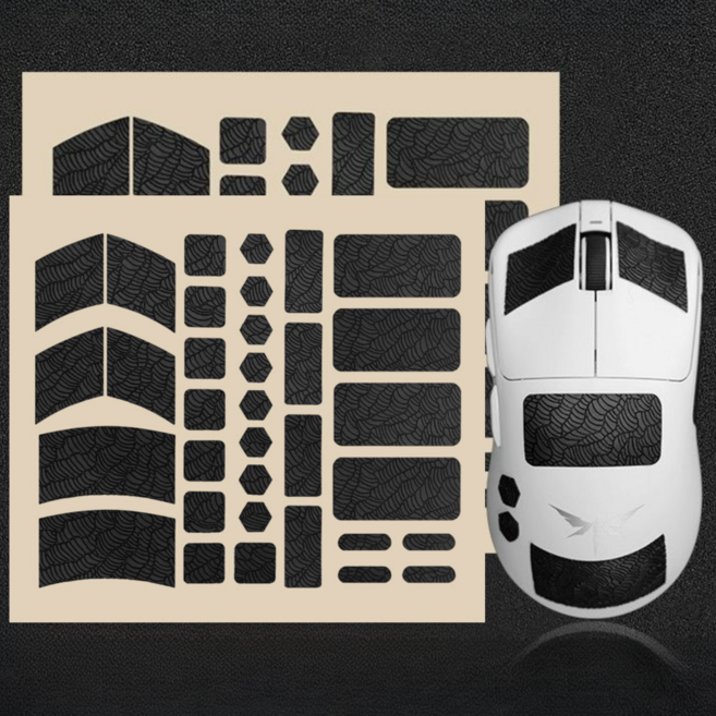 월간리빙 마우스 그립테이프 미끄럼 방지 스티커 2개, 블랙