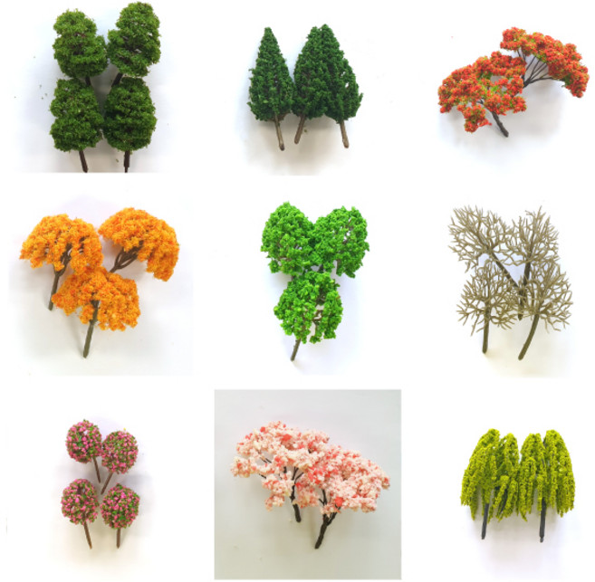 나무모형 39종/건축모형 디오라마 조경재료 모형나무, 22.녹색나무모형짙은녹색9.5cm3개/T-28