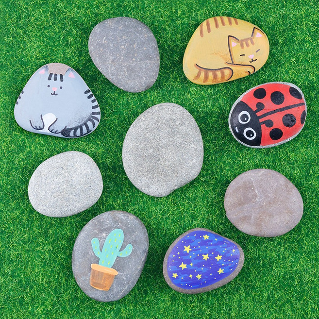 오아트 그리기 납작 돌 3개입 세트 자연석 페인팅 반려 스톤 KC인증, 1개