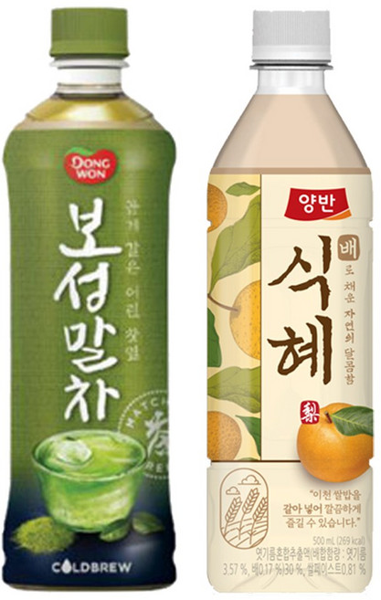 양반 보성 말차 500ml 6입 + 배식혜 500ml 6입, 6+6, 1세트