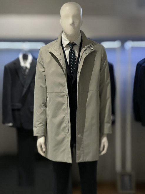 트루젠 트루젠 트루젠 베이지 스탠카_라 하프기장 트렌치 남자 코트 2322CL001051 (P003526975)