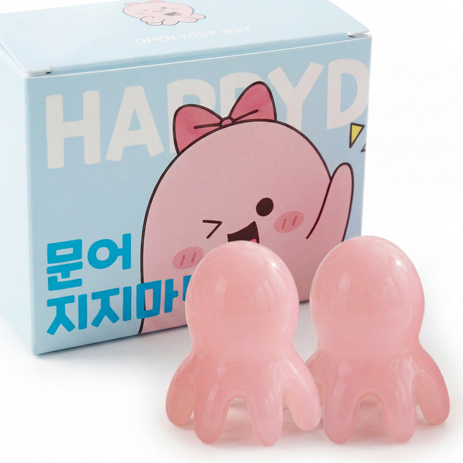 에버앤코 문어괄사 두피 괄사 미니 문어 괄사 문어발 마사지, 문어괄사 2P