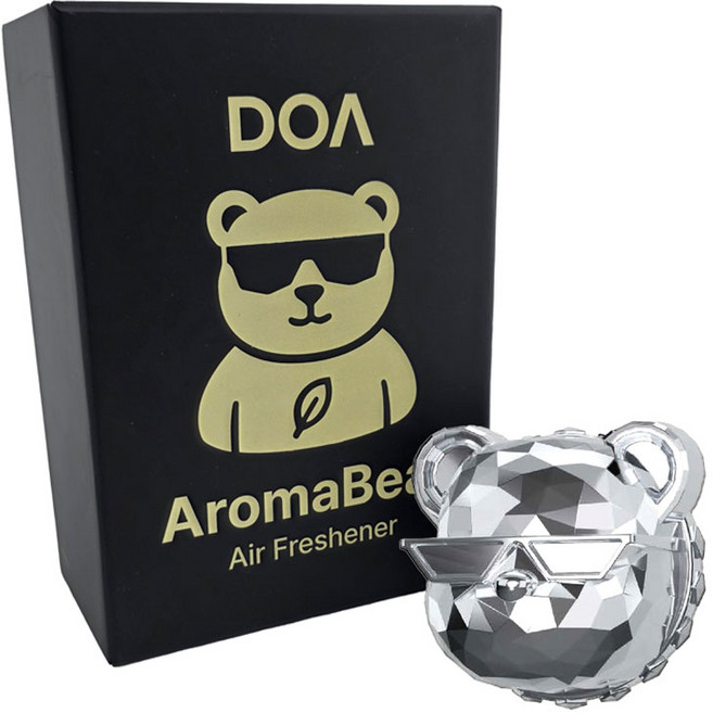 도아 아로마베어 고급 차량용 방향제 디퓨저 자동차 국내생산, 1개, 크롬실버 x 일랑일랑