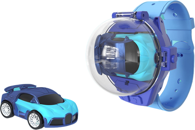 시계리모콘조절 RC카 USB충전 AAA배터리 미니 스포츠카 장난감, 부가티블루, 1개