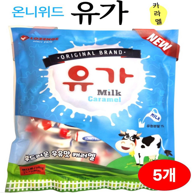 온니위드 유가 우유카라멜 소프트, 5개, 280g