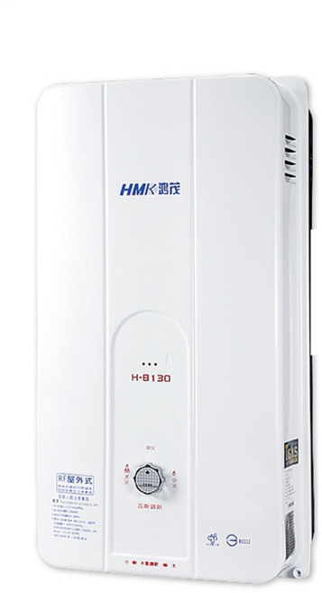 鴻茂 HMK H-8130 瓦斯熱水器 RF屋外自然排氣, 1個, 天然氣NG, 1個裝