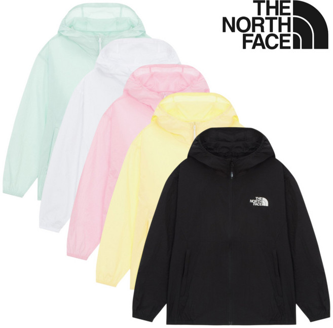 [매장발송] 노스페이스 키즈 바람막이 얇은 경량 방풍 후드 바스락 봄 여름 주니어 에어컨 물놀이 장마