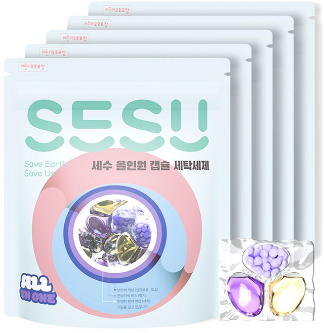 세수 캡슐 세제 드럼용 일반용 올인원 실내건조 향기부스터, 5개, 30개입