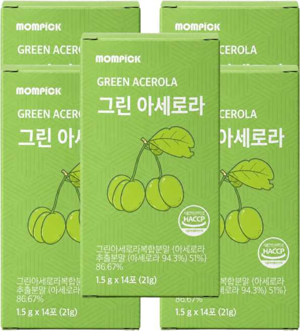 맘픽 그린 아세로라 비타민C 분말, 5개, 14회분