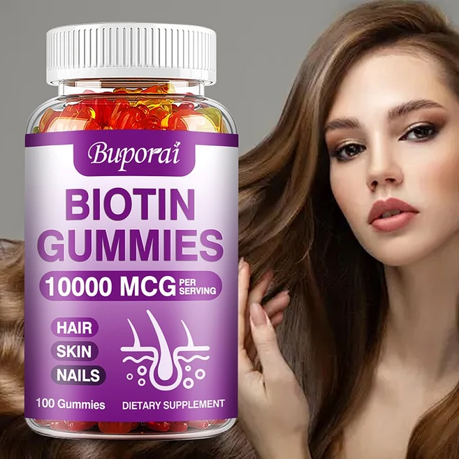 비오틴 구미 10 000mcg - 모발 피부 손톱 면역 관절 지원 노화 방지, 60정, 1개 - 쿠팡