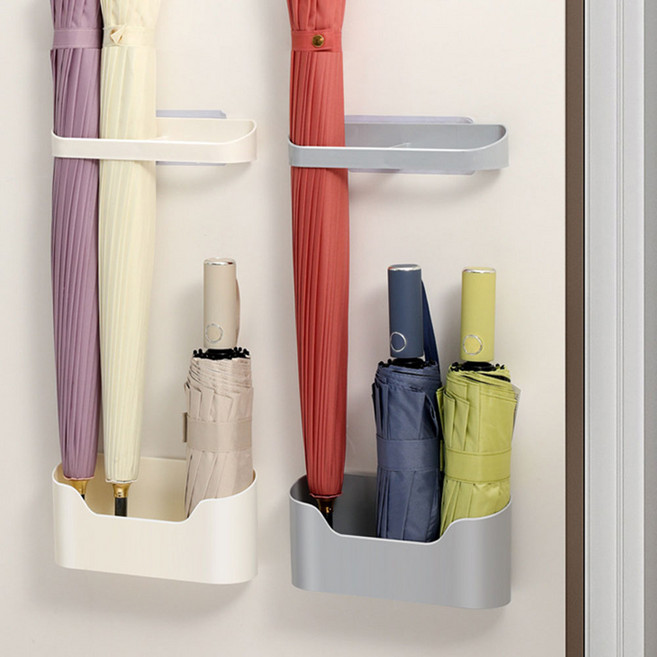 아우어타임 II 인테리어 무타공 부착식 현관 우산꽂이, 그레이, 1개
