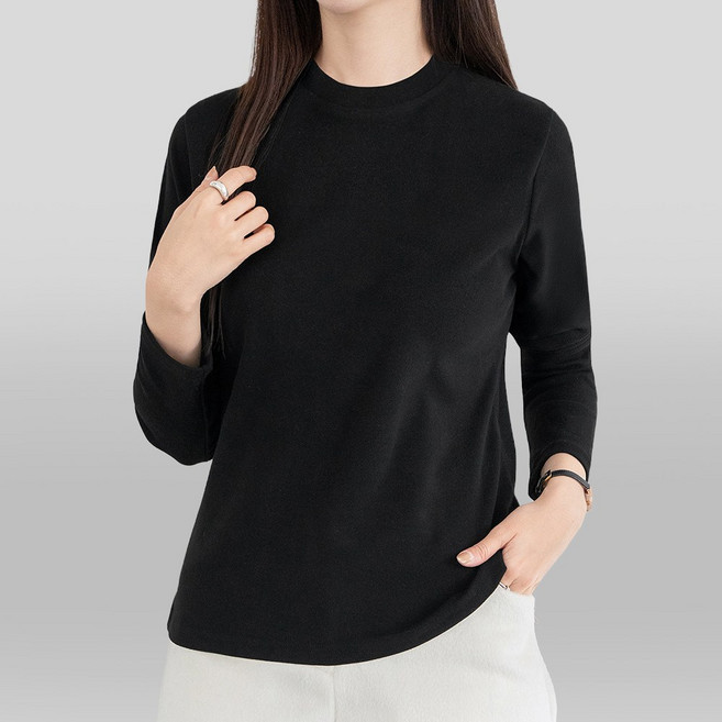 바이제제 여성 기모 긴팔 티셔츠