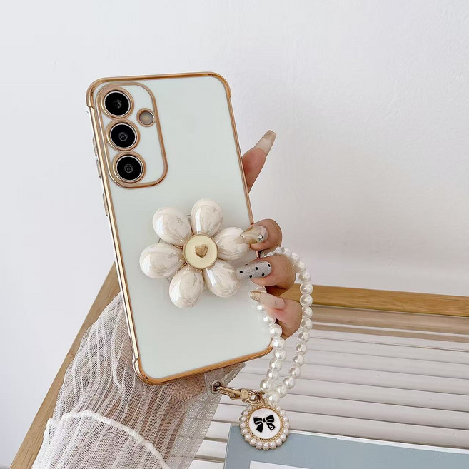 갤럭시S26 플러스 울트라 플라워 그립톡 진주 스트랩 핸드폰 케이스 A001