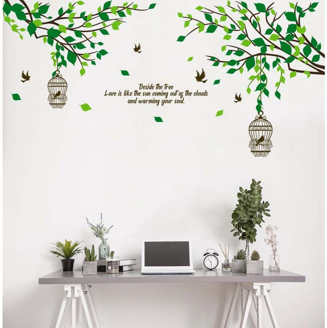 더영흥 포인트 벽지 스티커 MJS JOYFUL, 숲속 정원