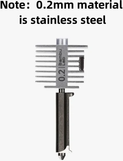 밤부랩 A1/A1mini용 노즐 고속 핫 경화강 0.2/0.4/0.6/0.8mm 밤불랩 A1, 19)SS 0.2mm, 19 SS 0.2mm