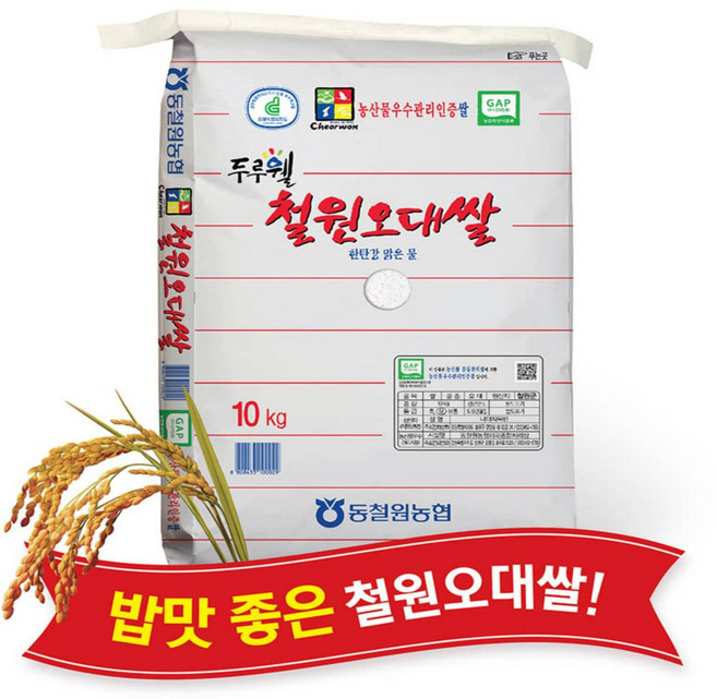 (당일도정) 2025년산 햅쌀 동철원농협 철원오대쌀, 1개, 5kg