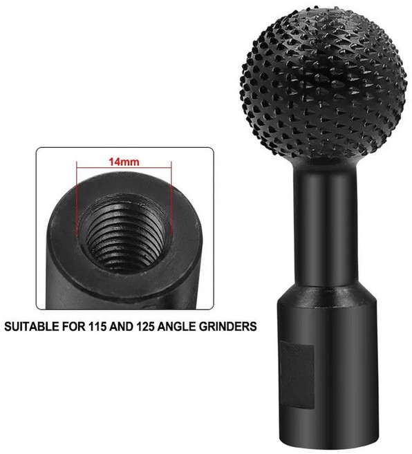 목재 가지 분쇄기 10mm14mm 볼 가우징 구형 스핀들 모양의 나무 가우징 목공 앵글, 14mm, 1개