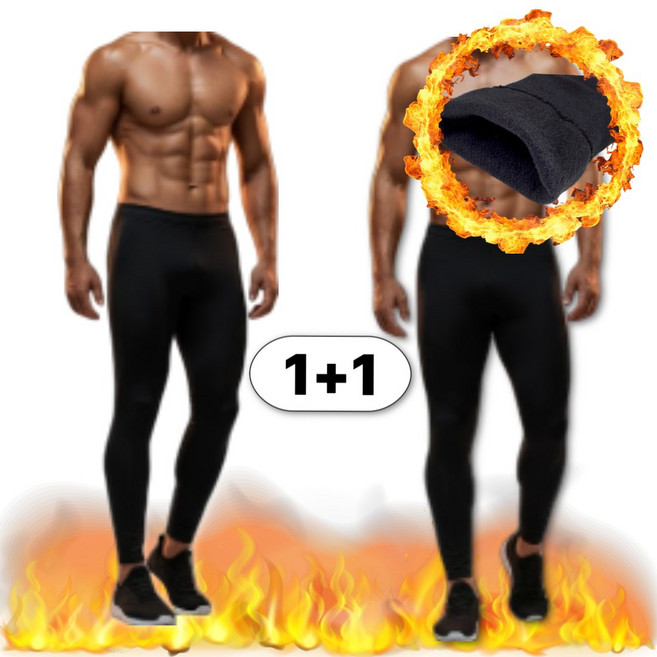 구띨 남성 기모 타이즈 내복 레깅스 바지 1+1