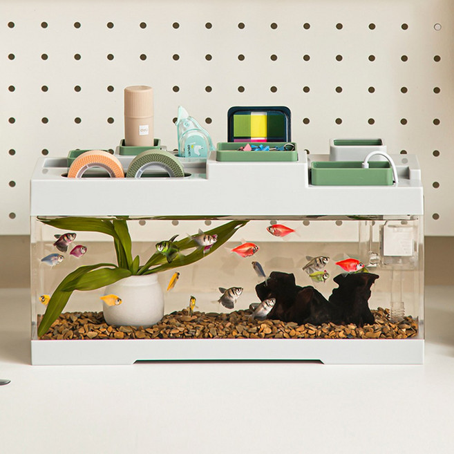 HK.sell 아쿠라이프 데스크어항 가정용 수납형 아크릴수조, 낮은형, 1개