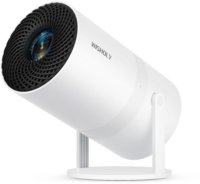 Wi-Fi 및 블루투스가 있는 미니 프로젝터 180° 회전 가능 1080P HD 지원 자동 수직 키스톤 스마트폰 TV 스틱 노트북 HDMI USB와 호환 가능, Wi-Fi 및 블루투스가 있는 미니 프로젝터, 180