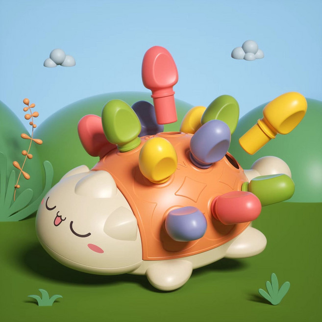 兒童專注力訓練玩具 幼童嬰兒早教益智拼插刺蝟拔釘子 認識數字, 拼插小刺蝟, 1個