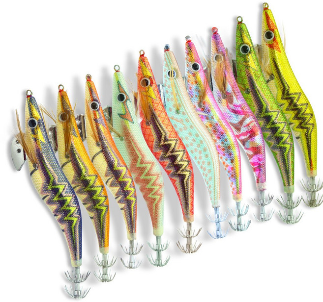 베이트샵 무늬오징어 에기 10종세트 무늬에기 한치낚시, 3.5호 10종세트