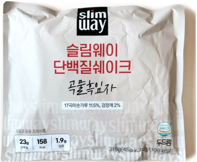 슬림웨이 단백질 쉐이크 곡물 흑임자 7p, 1개, 315g