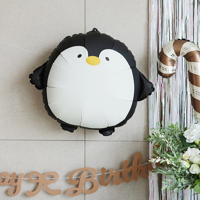 [펭귄 풍선] 동그란 아기 펭귄 겨울 생일파티 겨울왕국 프로즌, 선택안함, 1개, 펭귄풍선