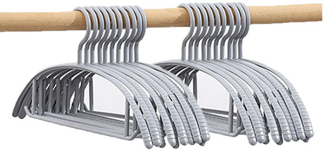 가벼운 논슬립 멀티 옷걸이 어깨뿔방지 플라스틱, 회색(GRAY), 20개