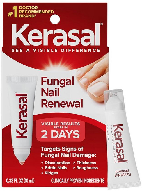 Kerasal 곰팡이 손톱 재생 트리트먼트 10ml 곰팡이로 손상되거나 변색된 손톱을 건강하게 복원 (포장이 달라질 수 있음) 221339, Kerasal 곰팡이 손톱 재생 트리트먼트 10ml,