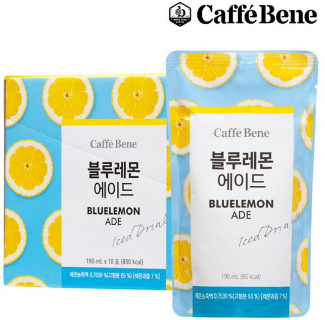 [카페베네] 블루레몬에이드 파우치 (190ml x 10팩) x 2박스, 190ml