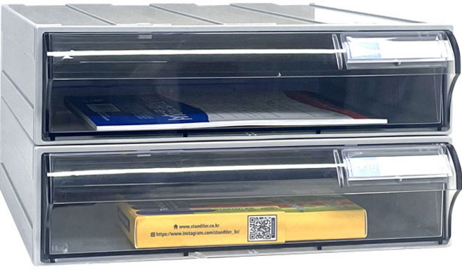 [국내생산 완제품] 시스템 멀티박스 부품 정리함 투명 조립식 수납함 멀티박스301 302 303, 1개, 301 2단