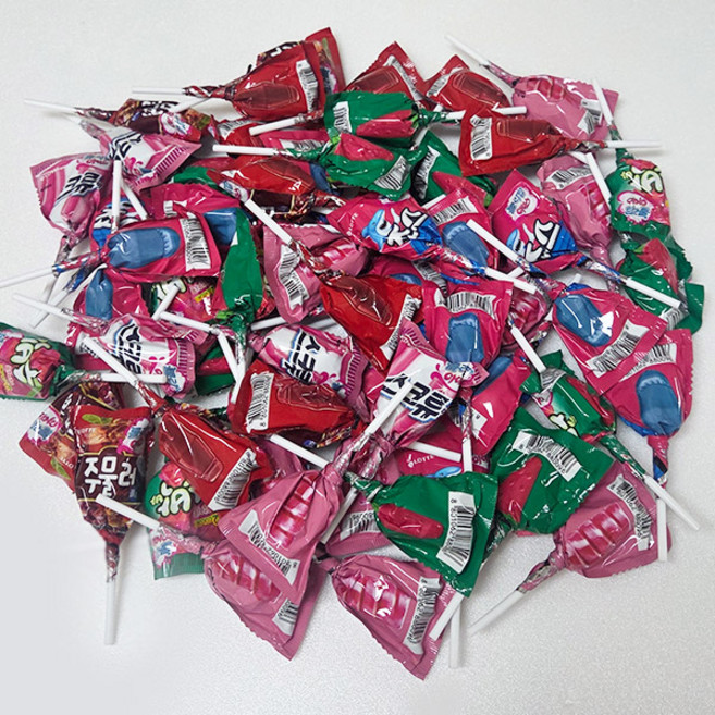 롯데 롤리팝아이스캔디 어린이집 유치원 대용량 막대사탕 간식, 45개, 11g