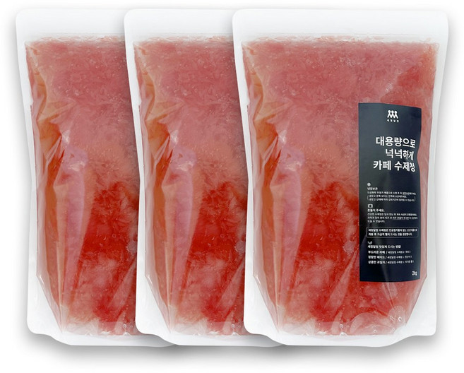 새청달청 수제 자몽청 자몽에이드 자몽스무디 카페 재료 대용량 납품, 2kg, 3개입, 1개