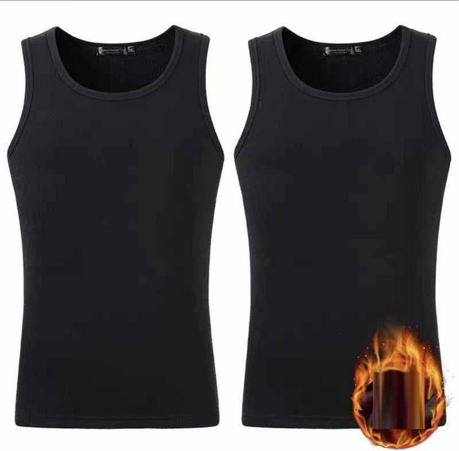 1+1 남성 기모 나시 남성용 따뜻한 가을 겨울 기모 민소매 베이스 레이어 벌키 베스트 JXH