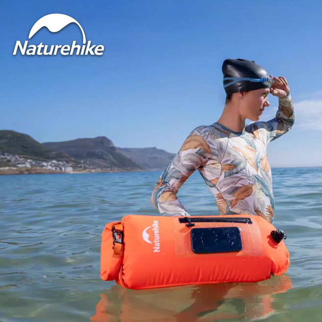 네이처하이크 세이프티 부이 드라이백 수영 안전백 수영부표 부력보조 방수가방, 옐로우