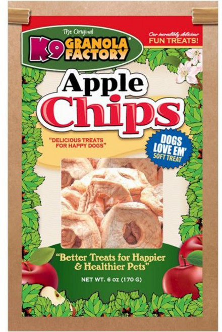 K9 Granola Factory 과자 칩 그래놀라 바나나 강아지 간식, 사과 칩, 6 온스 (1팩), 168g, 1개
