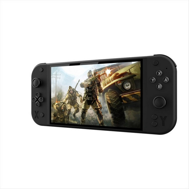 G90 휴대용 핸드 헬드 게임 콘솔 아케이드 7 인치 화면 30 시뮬레이터 이상 PSP/PS/N64/GBC 용 레트로 게임 컨트롤러, 검은색