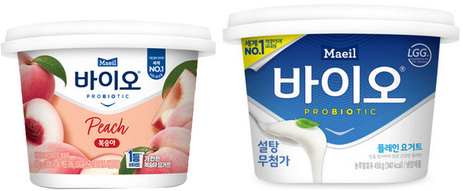 매일바이오 프로바이오틱 복숭아요거트400g 1개＋매일바이오 플레인450g 1개/냉장무배, 400g